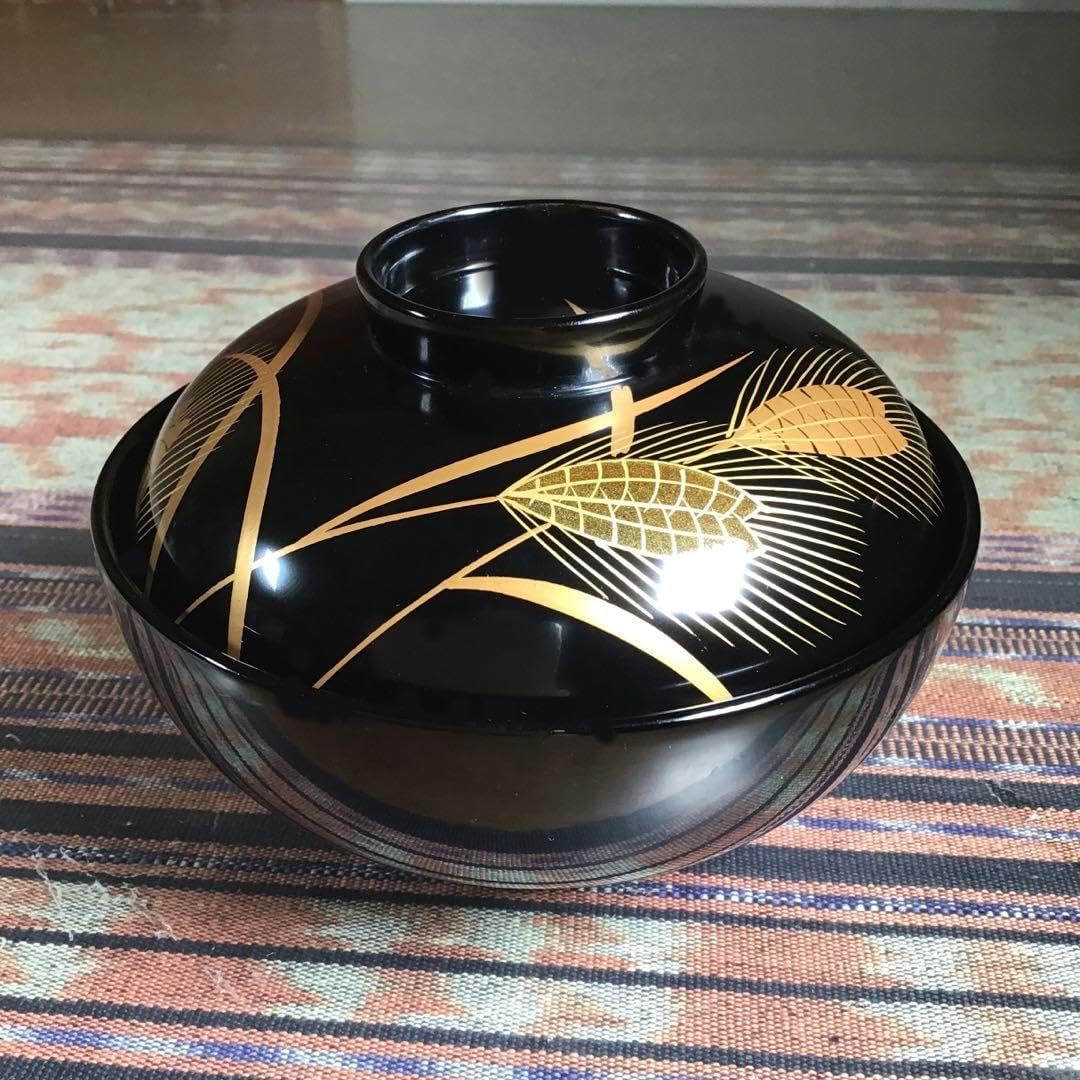 No4717 輪島根来塗吸物椀 10客 能登輪島塗七村漆器 木箱付 送料無料